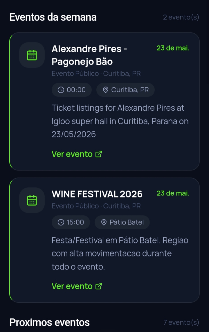 Eventos da cidade
